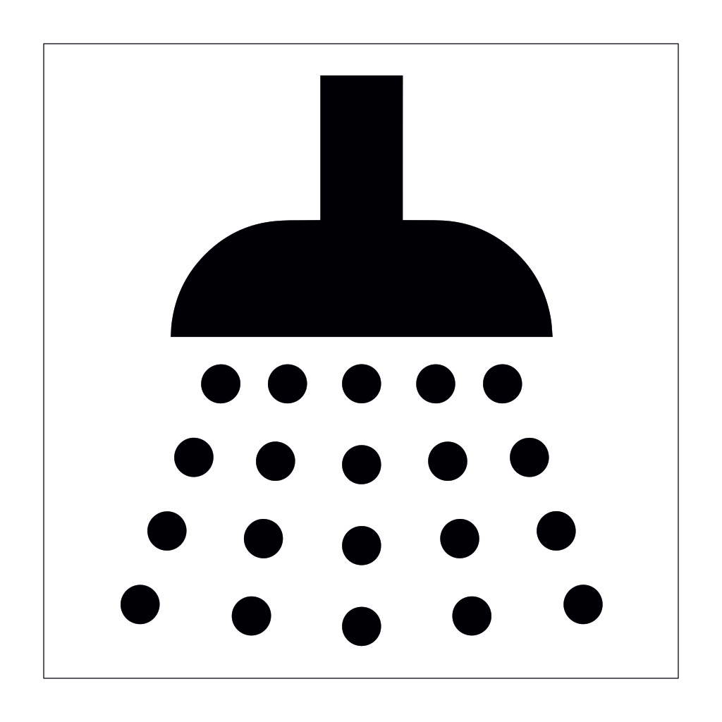 Shower facilities symbol sign