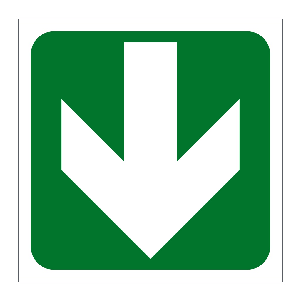 Down directional arrow (Marine Sign)