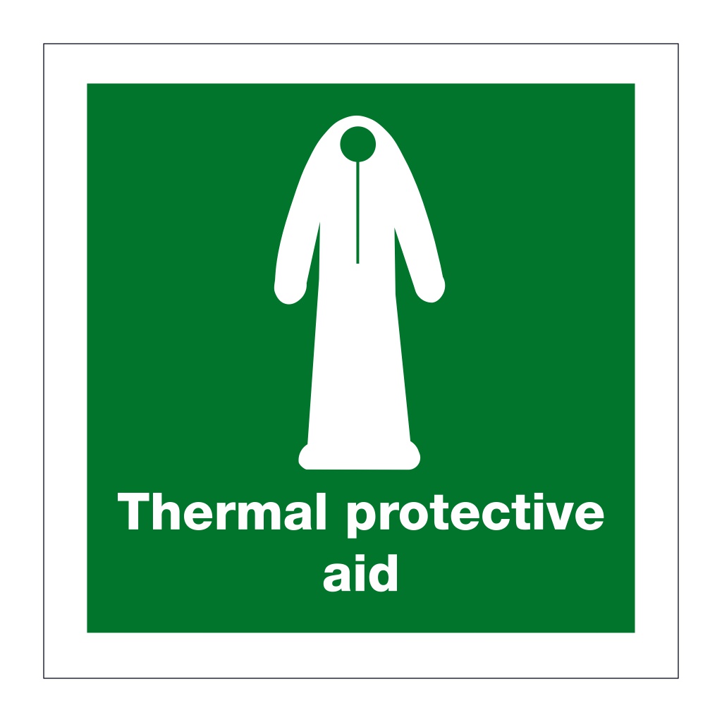 Thermal protective aid with text (Marine Sign)