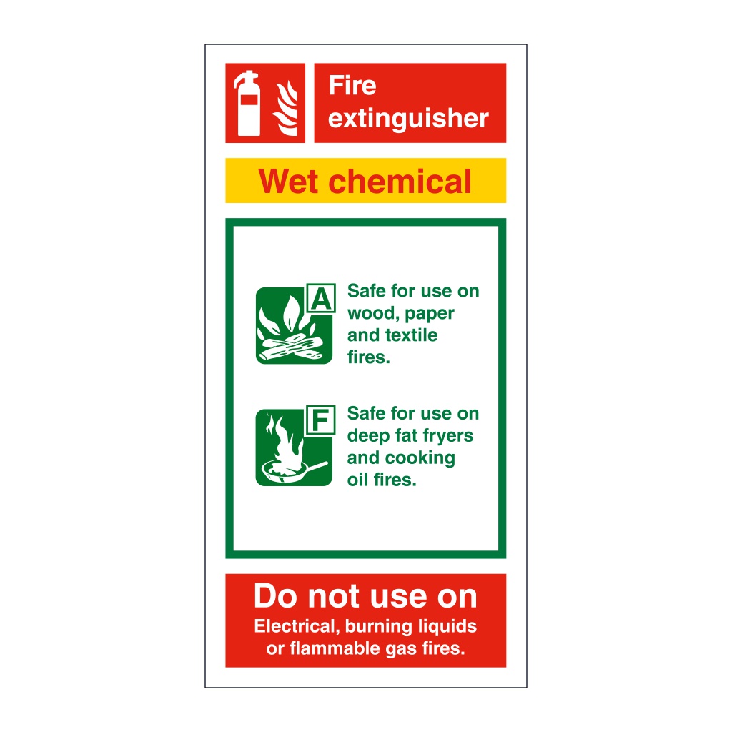 Wet chemical extinguisher identification (Marine Sign)