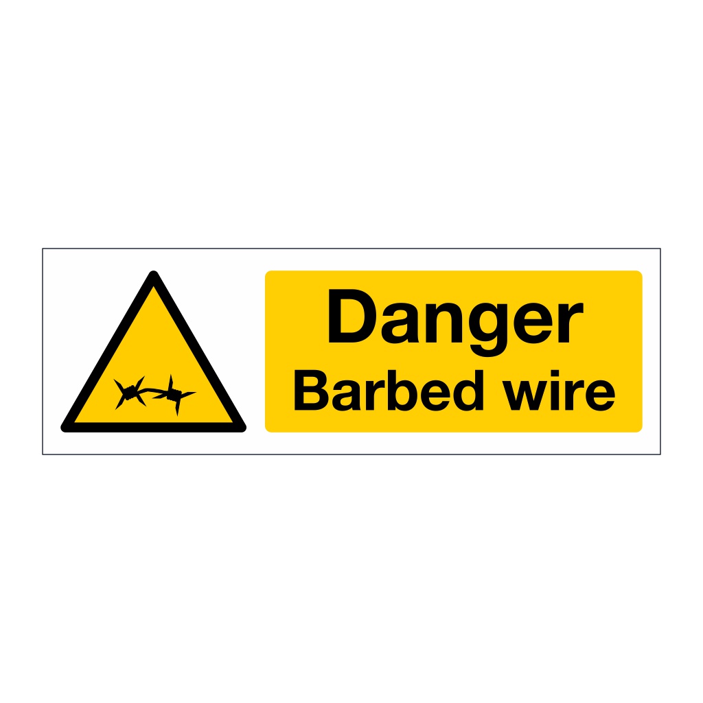 Danger Barbed wire sign