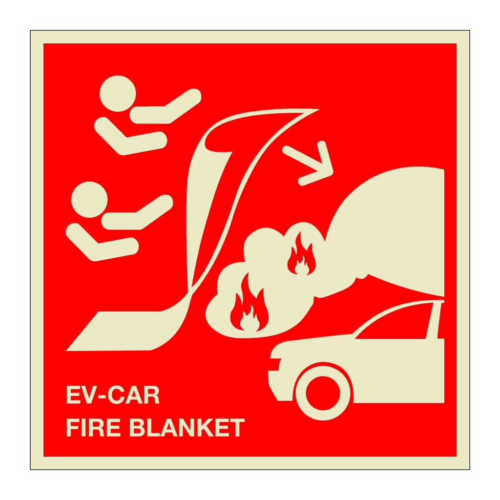 EV-Car (Electric Vehicle) Fire Blanket (Marine Sign)