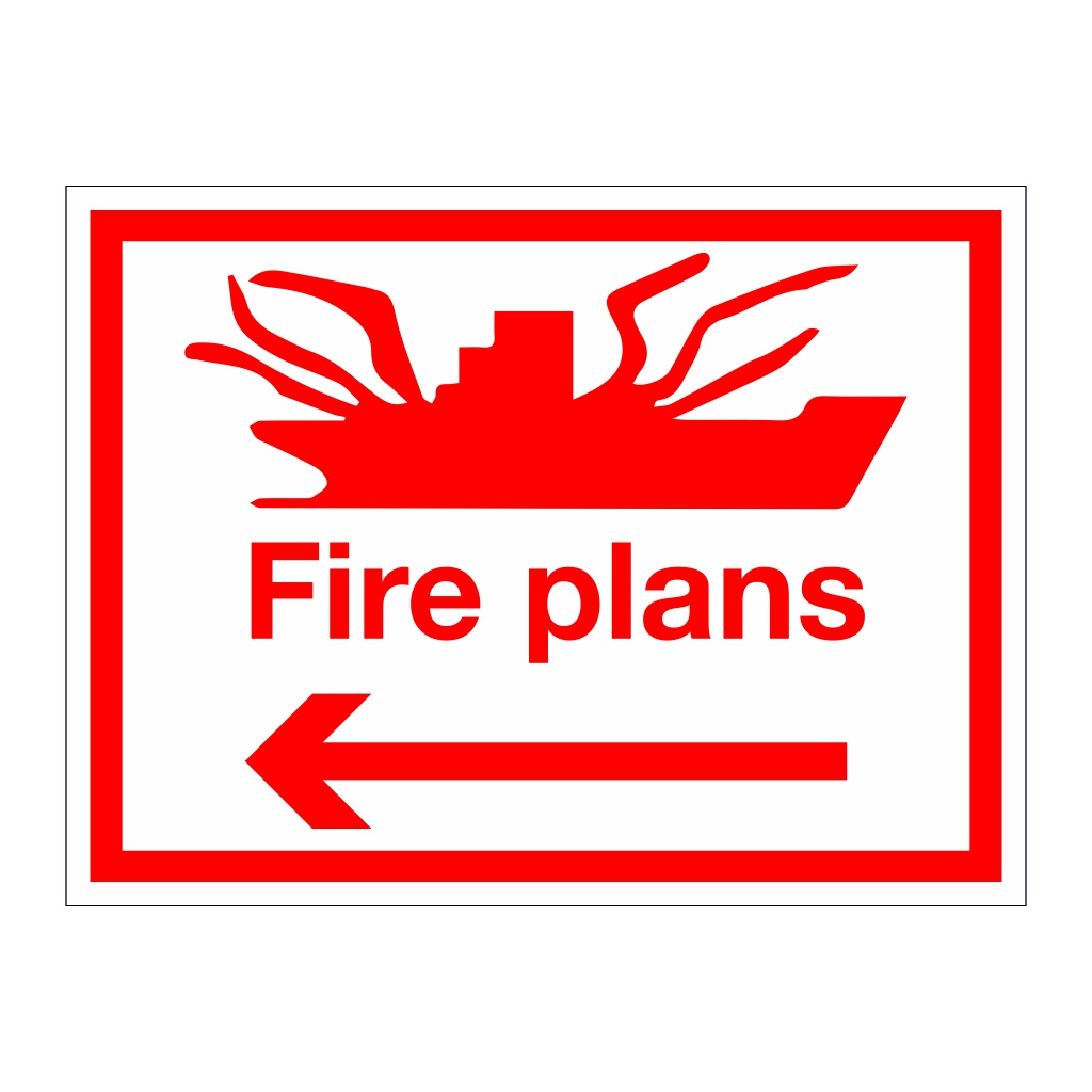 Fire plans with left arrow (Marine sign)