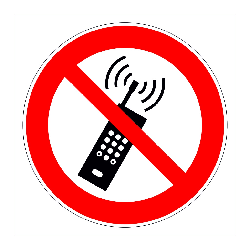 No activated mobile phones symbol (Marine Sign)