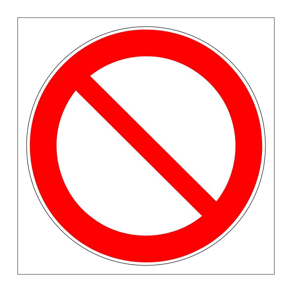 General prohibition symbol only (Marine Sign)
