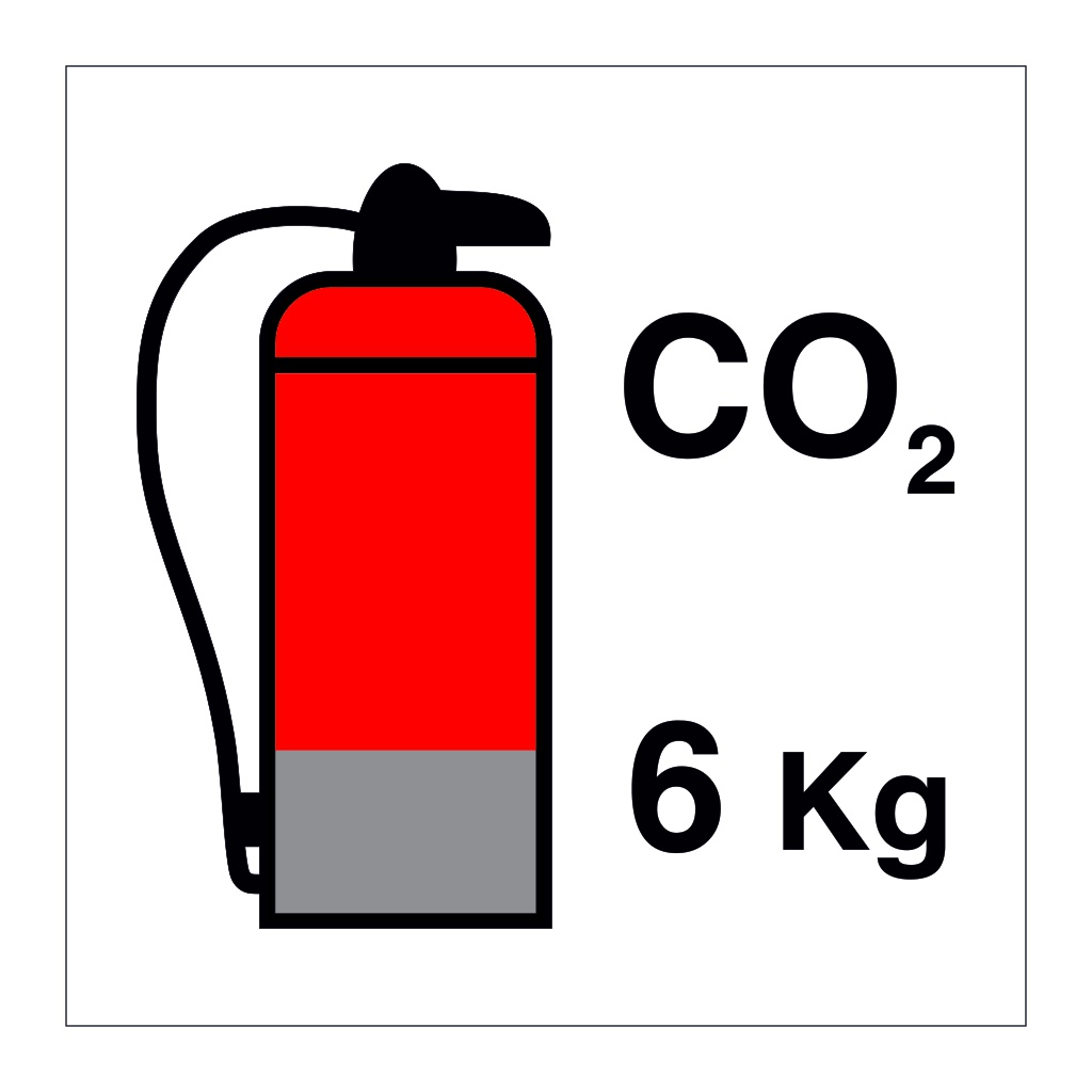 6kg CO2 fire extinguisher (Marine Sign)