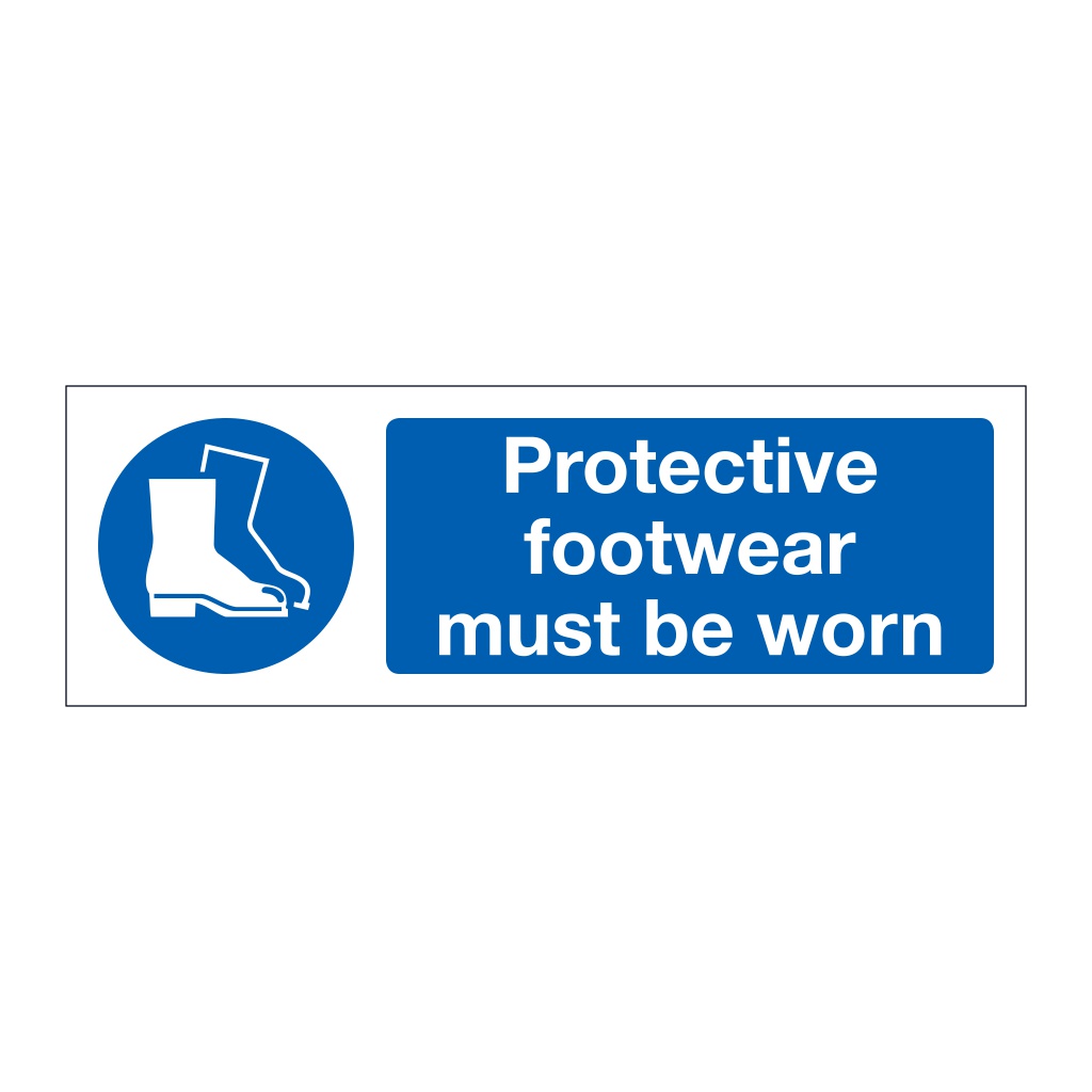 Protective footwear must be worn (Marine Sign)