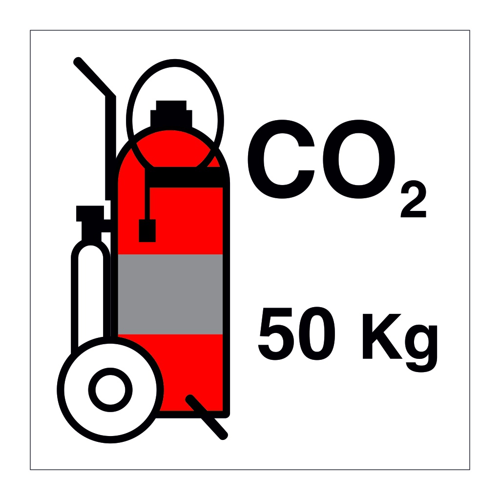 50kg Wheeled CO2 fire extinguisher (Marine Sign)