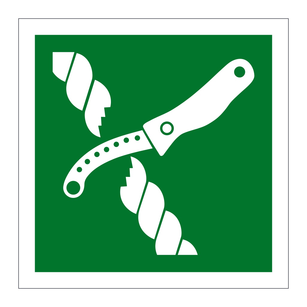 Liferaft knife symbol 2019 (Marine Sign)