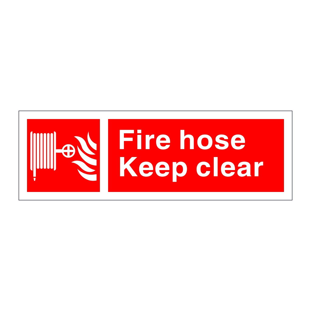 Fire hose Keep clear (Marine Sign)