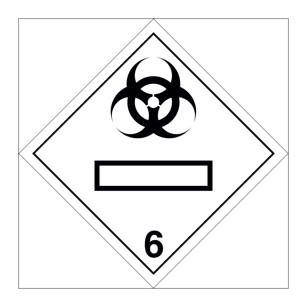 Hazard diamond Class 6.2 Infectious substance UN numbers display (Marine Sign)