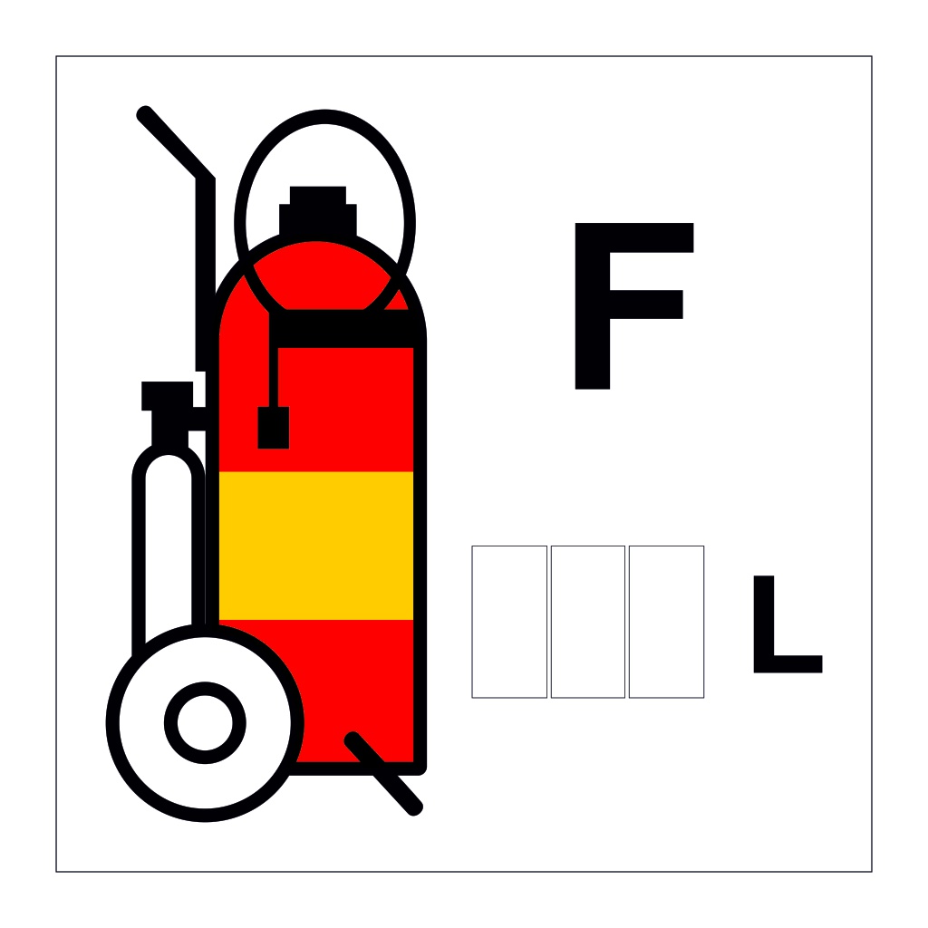 Foam wheeled fire extinguisher (Marine Sign)