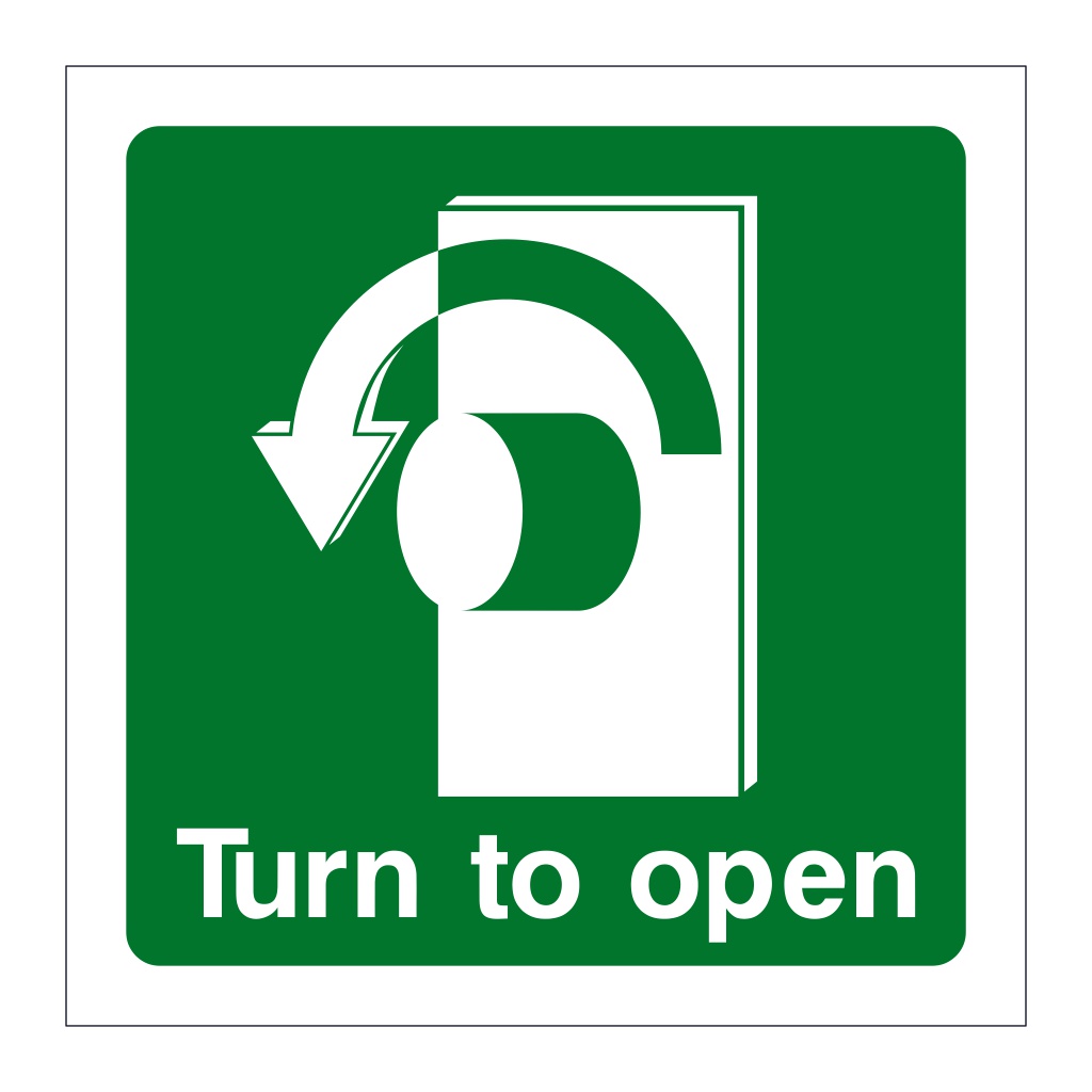 Turn to open anti-clockwise sign