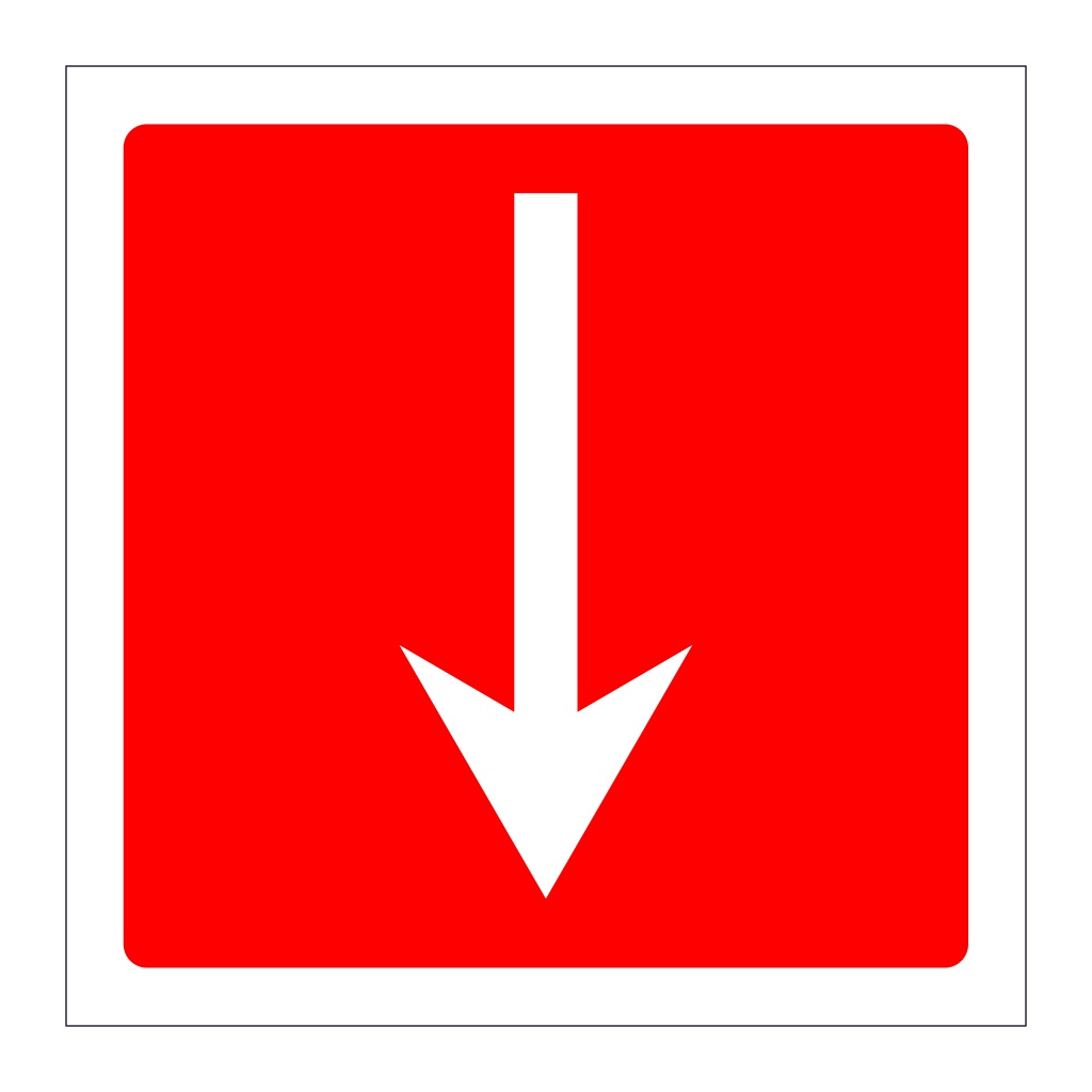 Fire arrow down sign