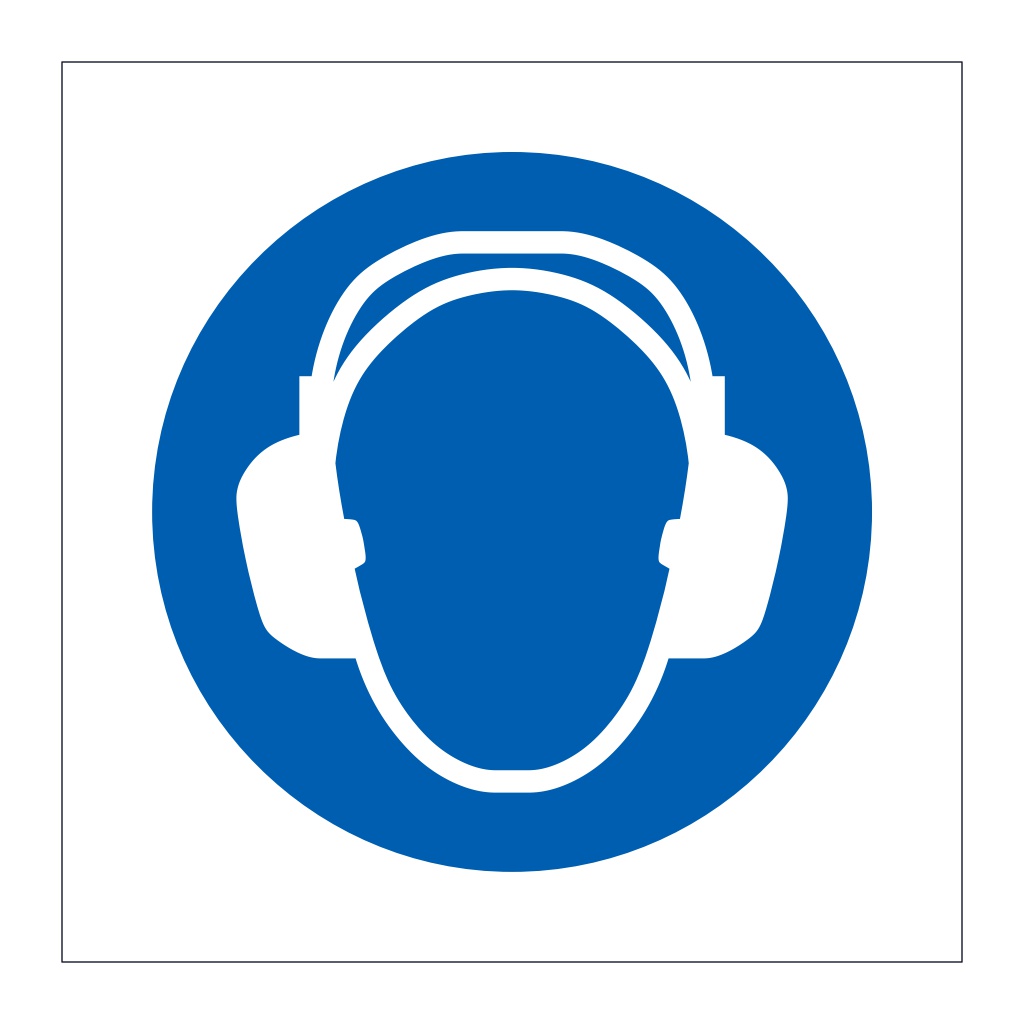 Ear protection symbol sign