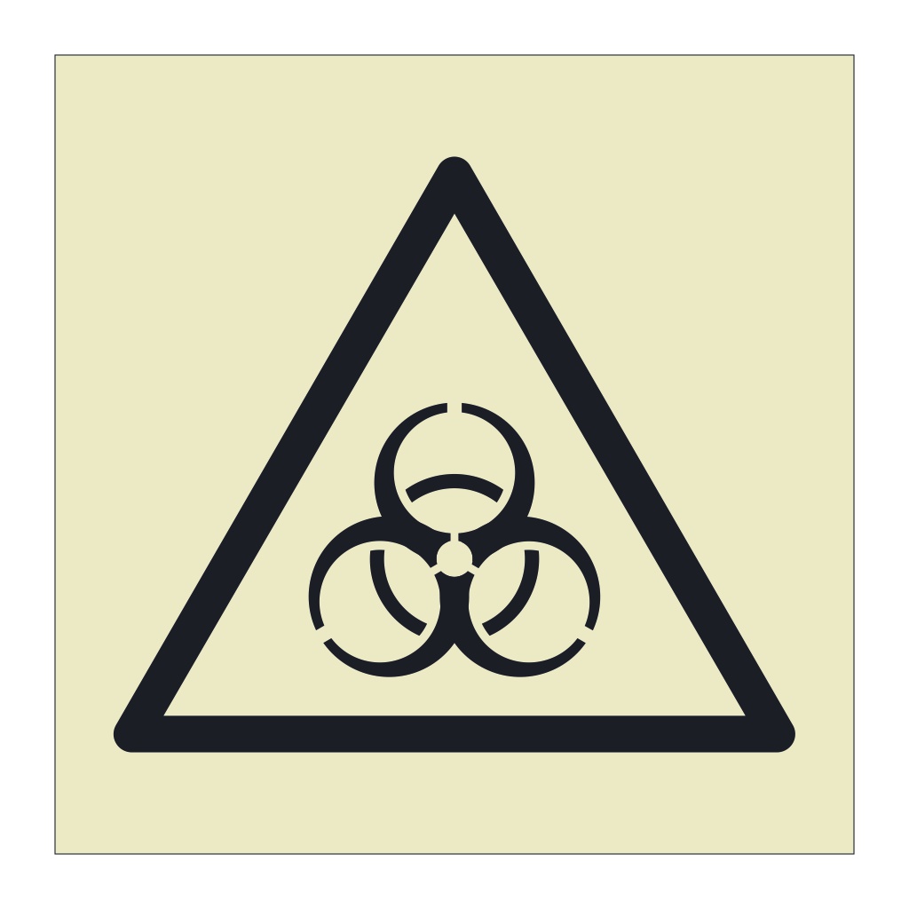 Biological hazard warning symbol sign