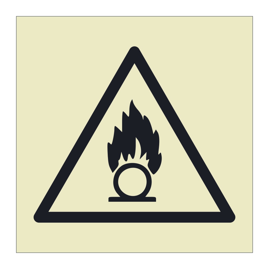 Oxidising substance hazard warning symbol sign