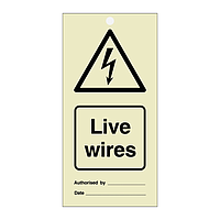 Live wires tie tag Pack of 10 (Marine Sign)
