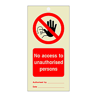 No access to unauthorised persons Tie Tag Pack of 10 (Marine Sign)