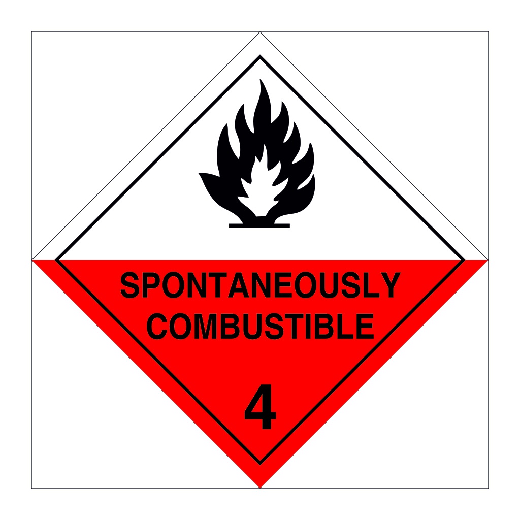 Hazard diamond Class 4.2 Spontaneously combustible (Marine Sign)