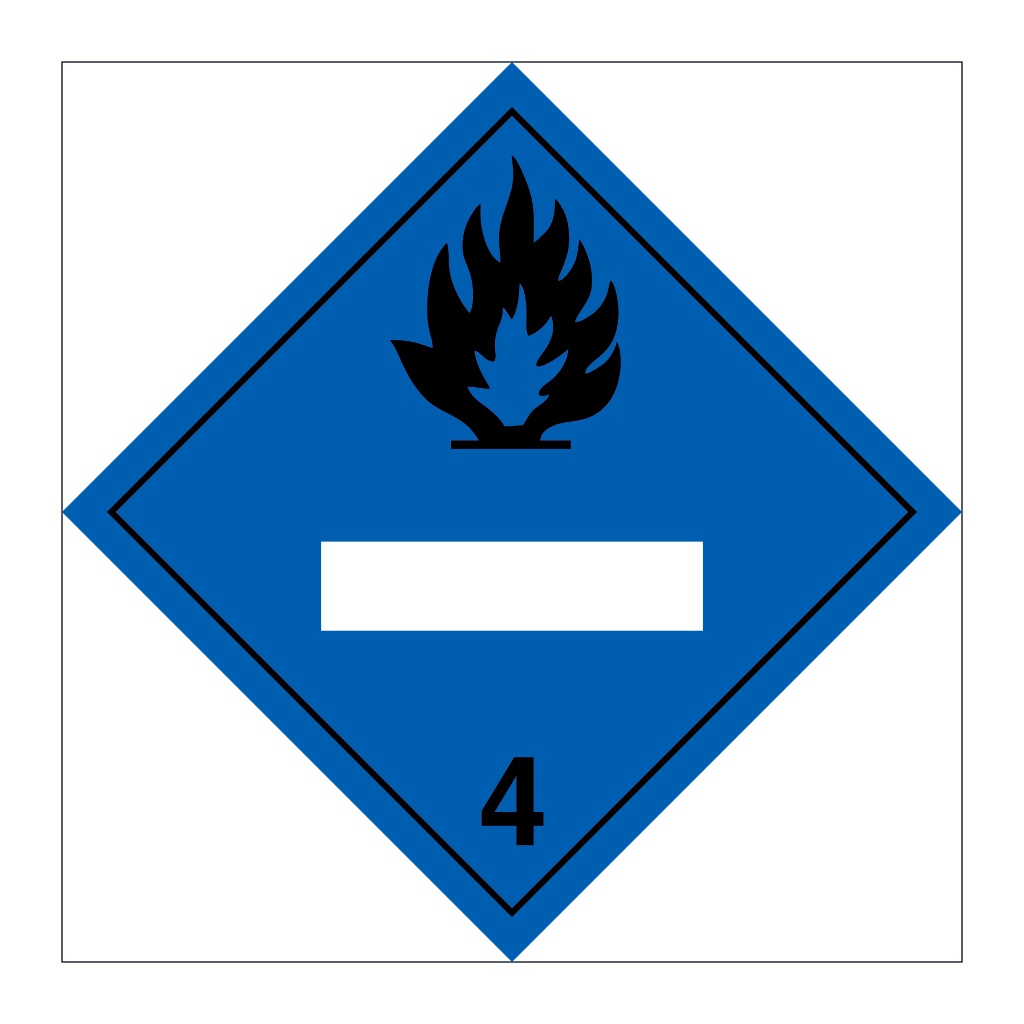 Hazard diamond Class 4.3 Dangerous when wet UN numbers display (Marine Sign)