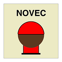 Novec fixed fire extinguishing bottle placed in a protected area (Marine Sign)