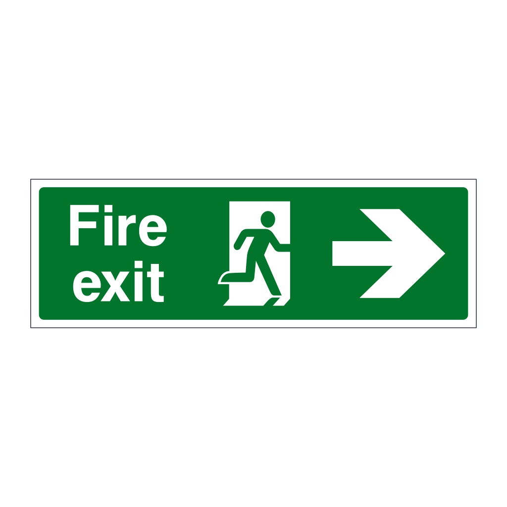 Fire exit arrow right sign