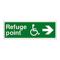 Refuge point with symbol arrow right sign