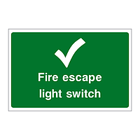 Fire escape light switch sign