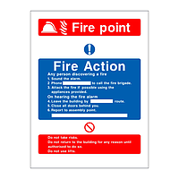 Fire action & fire point sign