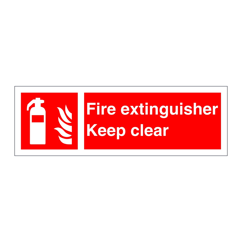 Fire extinguisher Keep clear sign