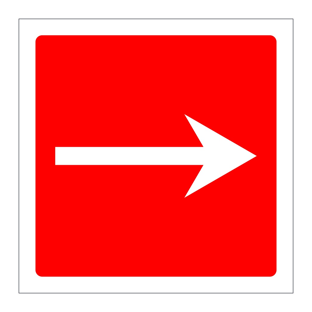 Fire arrow right sign