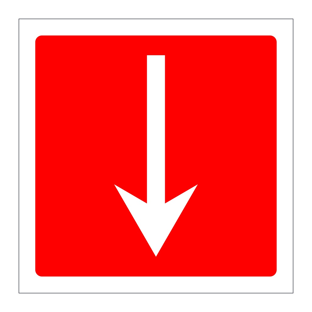 Fire arrow down sign