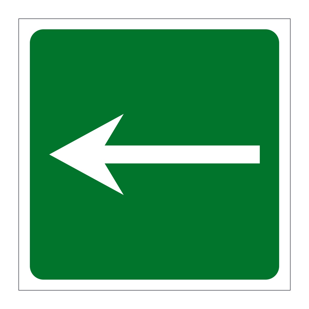 First aid arrow left sign