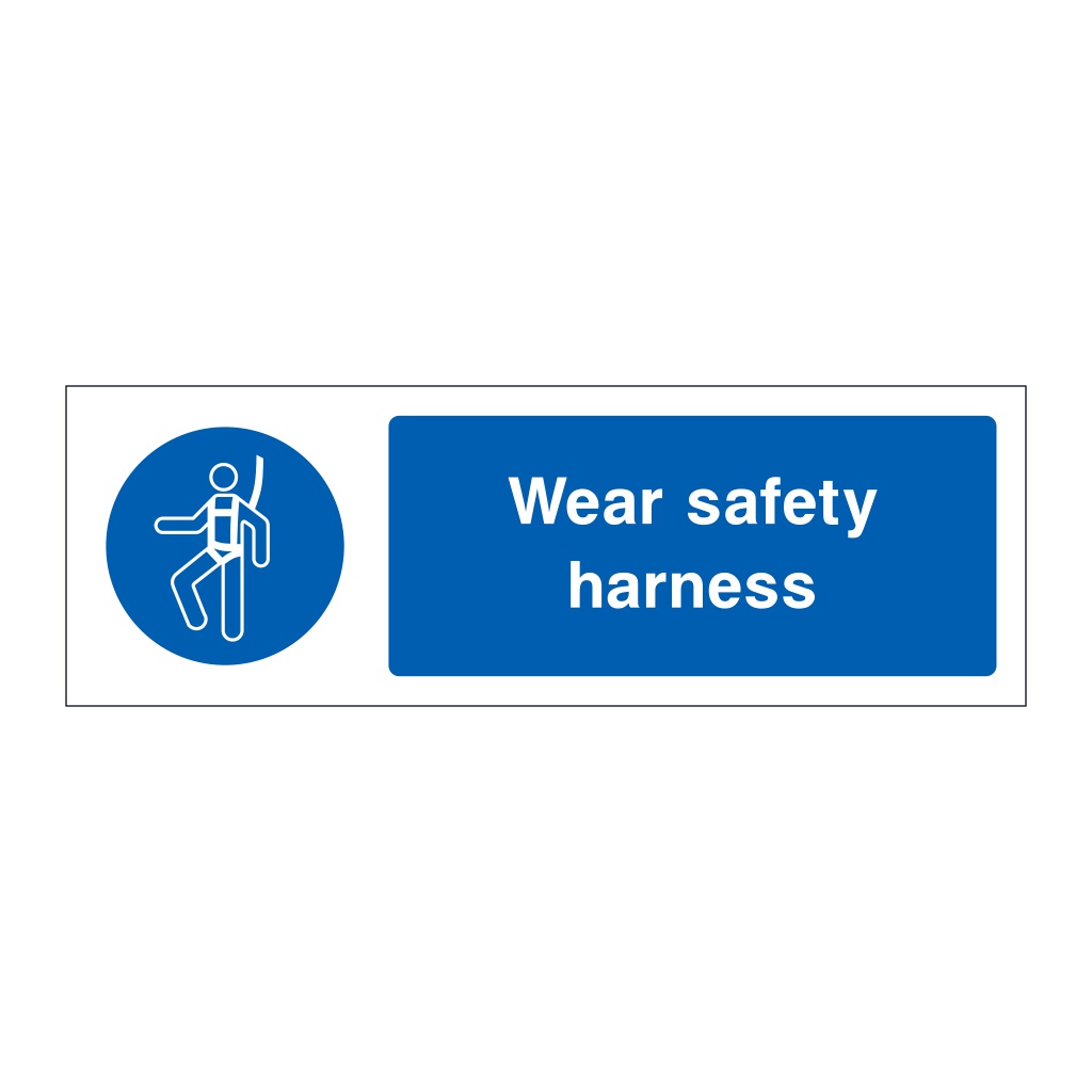 Wear safety harness sign