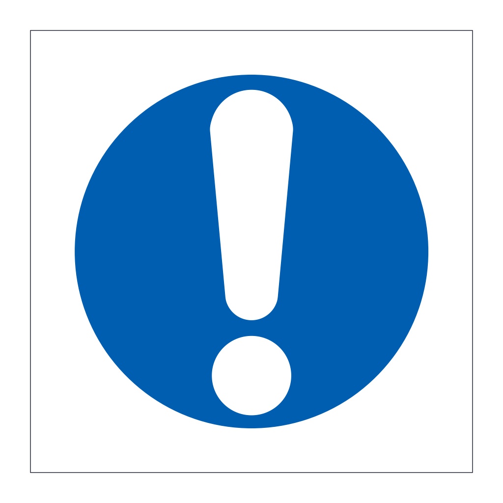 Mandatory exclamation symbol sign