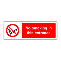 No smoking in this entrance sign