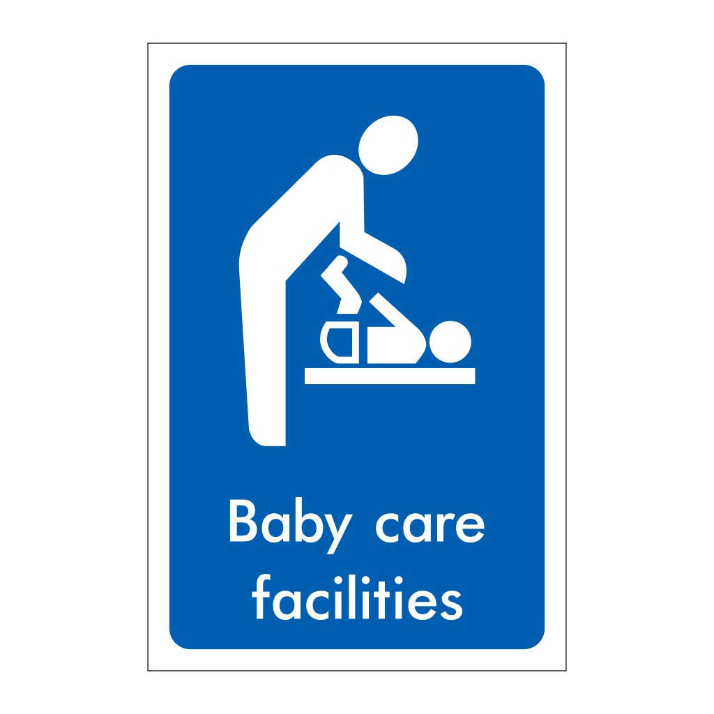 Baby care facilities sign