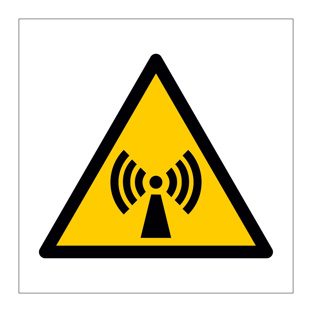 Non-ionising radiation hazard warning symbol sign