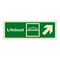 Lifeboat with up right directional arrow (Marine Sign)