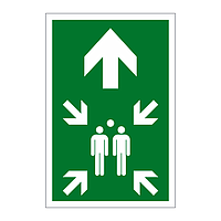 Assembly point symbol Arrow up sign