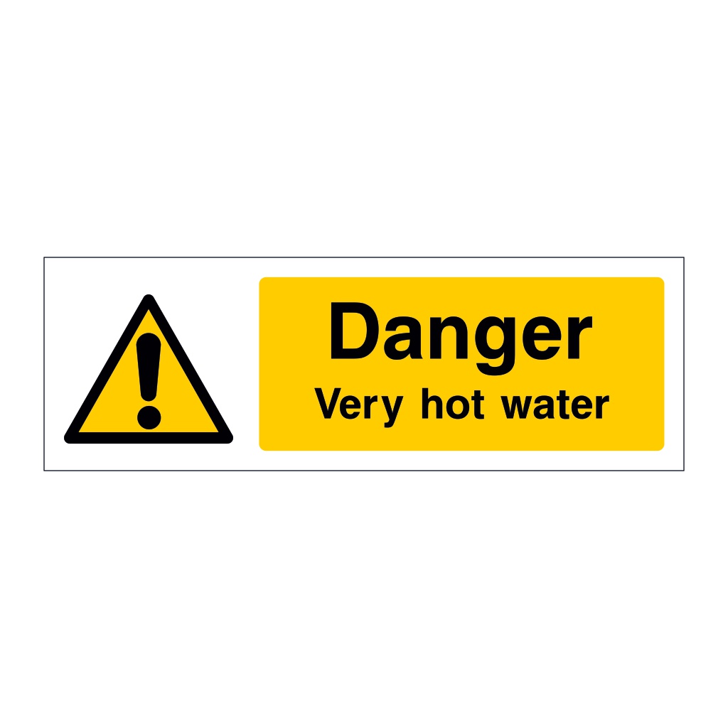 Danger Very Hot Water Sign Manufactured By British Safety Signs 0664