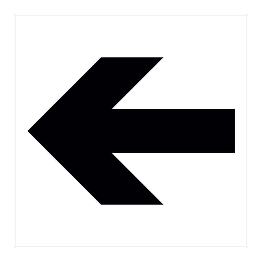 Left directional arrow symbol sign | British Safety Signs