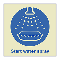 Start water spray with text (Marine Sign)