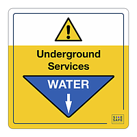 Site Safe - Underground services Water sign