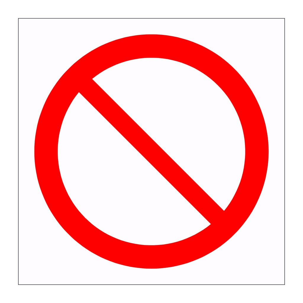 General prohibition symbol sign