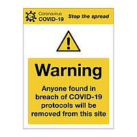 Protocol Warning Covid-19 sign