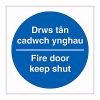 Fire door keep shut English/Welsh sign
