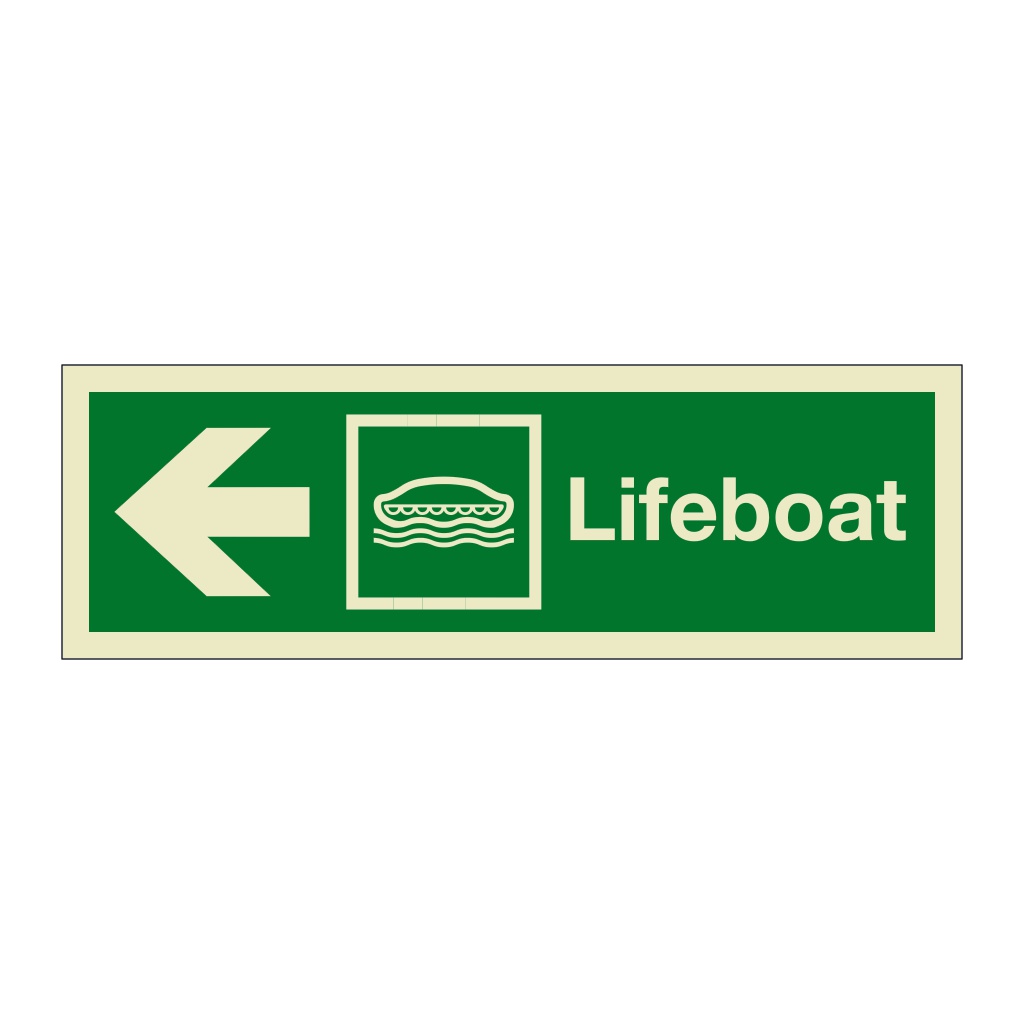 Lifeboat with left directional arrow 2019 (Marine Sign)