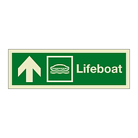 Lifeboat with up directional arrow 2019 (Marine Sign)